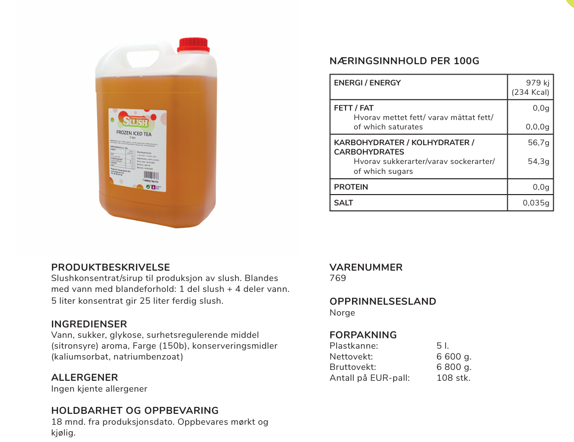 Frozen iced tea 1l til leie — bilde 2